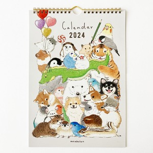 2024年 壁掛けA4カレンダー HAPPY ANIMAL YEAR!!