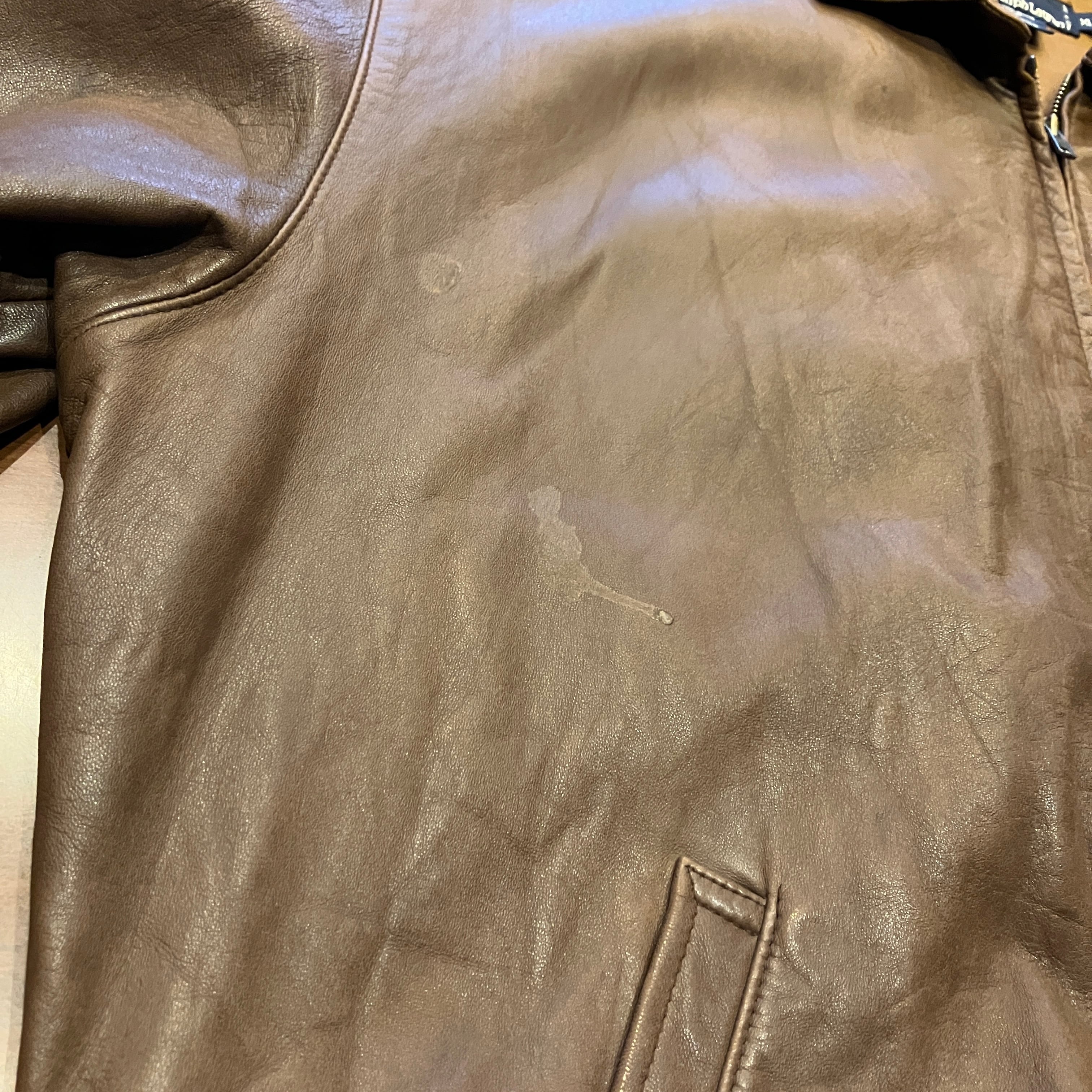RALPH LAUREN LAMB LEATHER SWING TOP BROWN ポニー無し 1990'S OLD