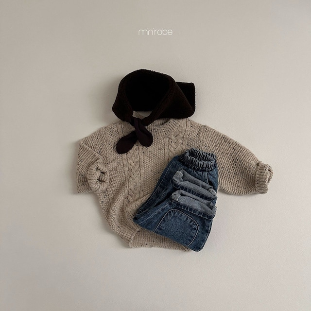 即納 LAST 1 - beige / poodle scarf [ minirobe ]