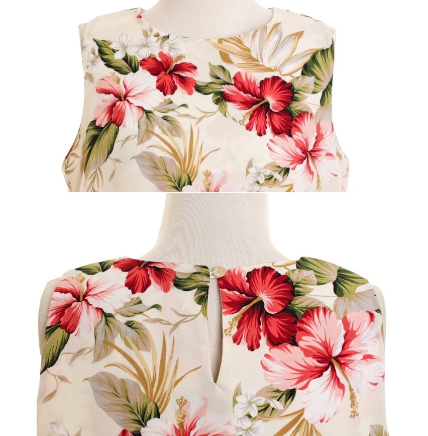 華やかワンピース パーティードレス タイトワンピース ハワイ 花柄