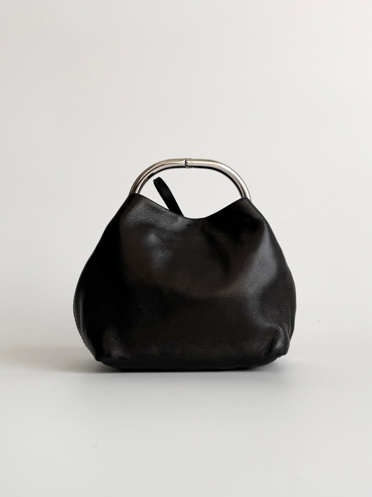 S2003 PRADA METAL HAND LEATHER BAG