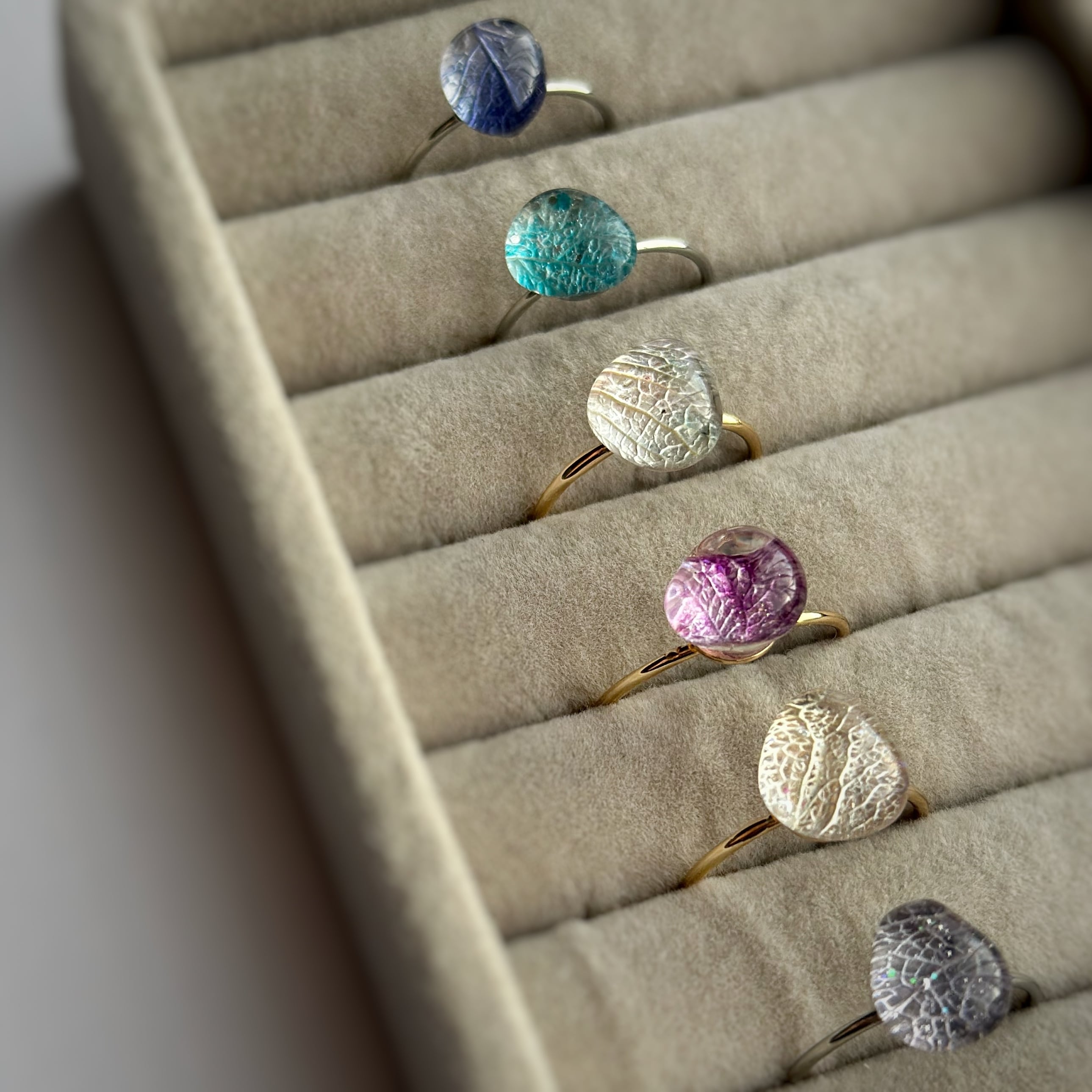 1粒の紫陽花  指輪(約11号)