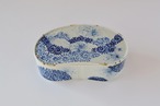 【送料無料】有田焼 福泉窯 繭型陶箱 / 染付濃淡蛸唐草