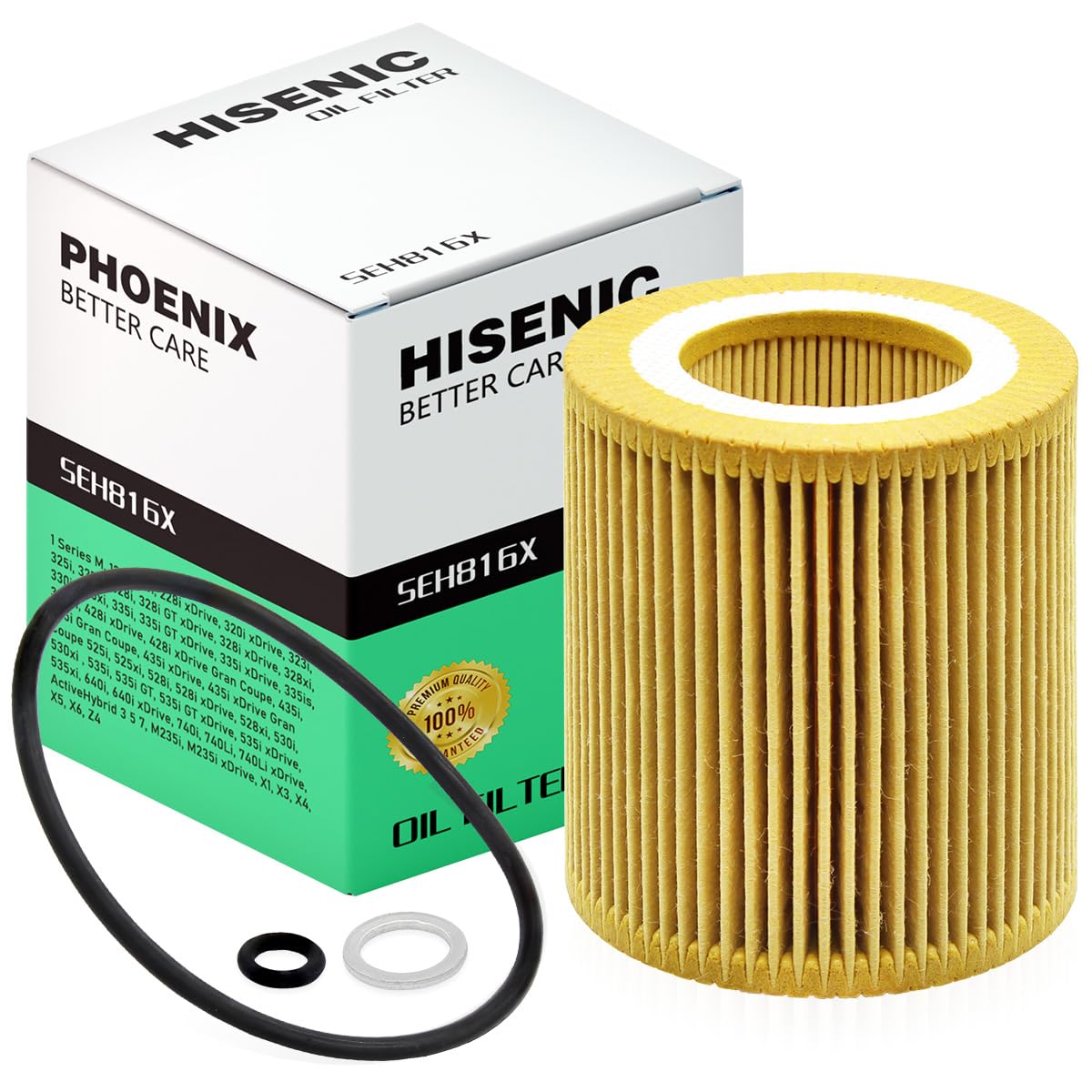 thumbnail interactive-video image 1 of 2-Pack Oil Filters For BMW E82 E90 F02 E61 – 128i 135i 335i 328xi – HU816X / Wix 57327 Compatible 1 of 5