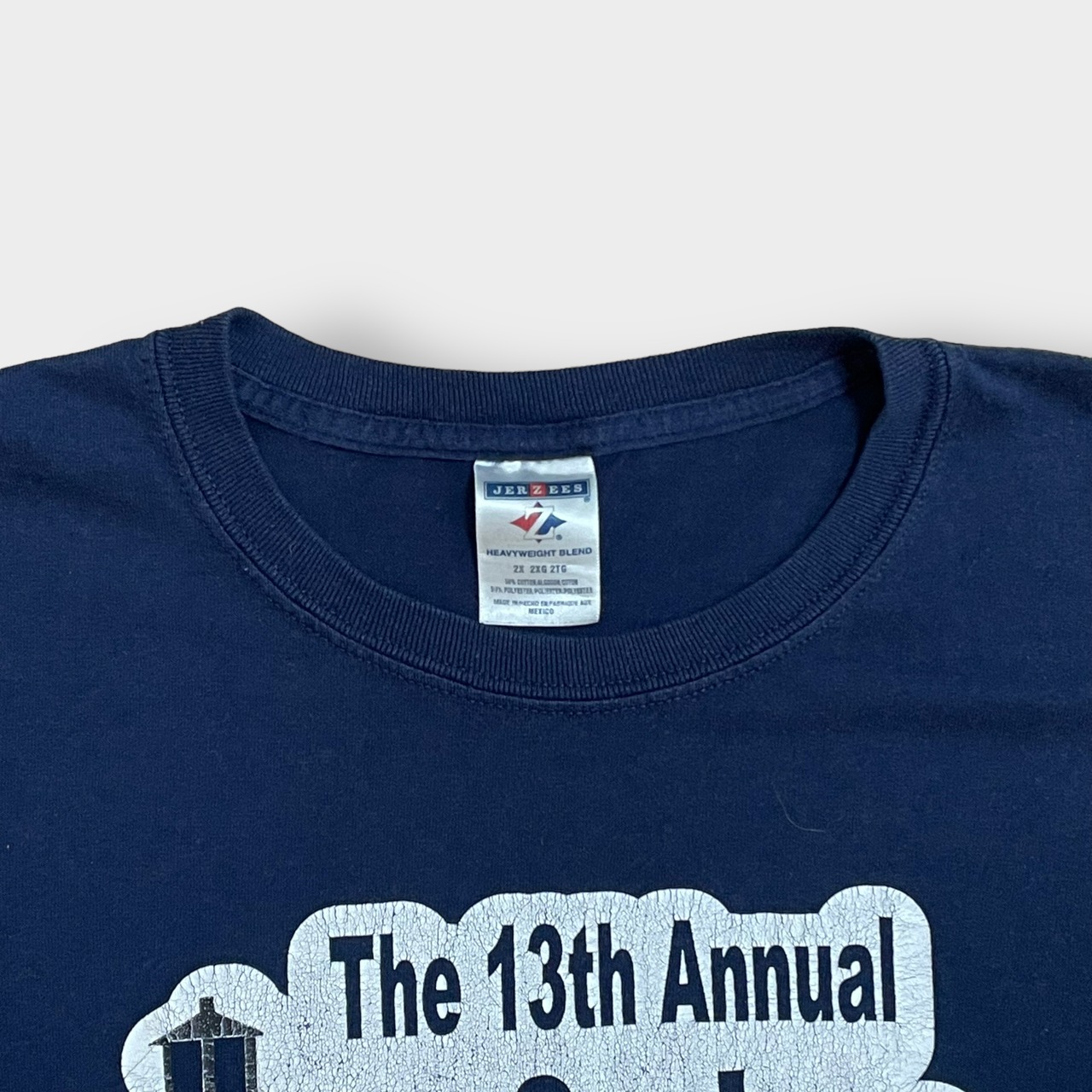 【JERZEES】2X ビッグサイズ 音楽フェス Tシャツ バックプリント ロゴ Blues Festival ブルース 半袖 MEXICO製 US古着