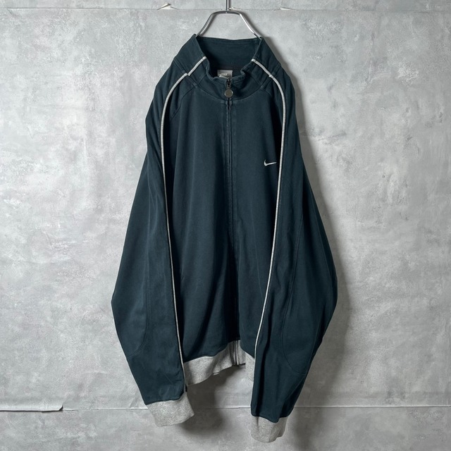 #6911 "NIKE" logo embroidery cotton zip up jacket