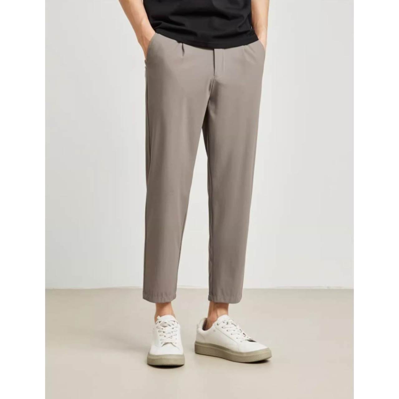 ノープリーツストレートカジュアル クロップドパンツ af0284