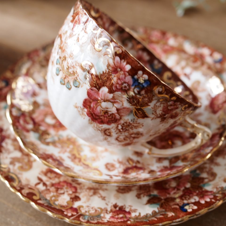 英国アンティーク サミュエルラドフォード イマリフラワー トリオB