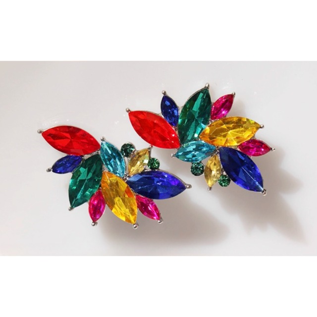 マーキス ラインストーン ダンスピアス イヤリング 4col　D00439