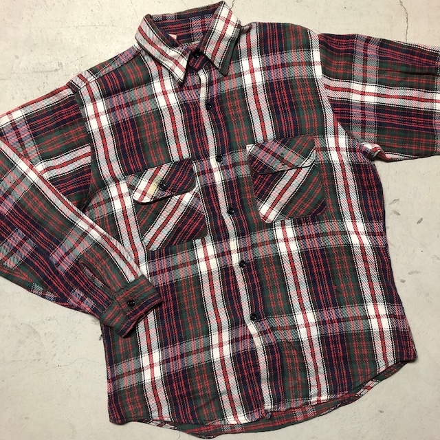 1980'S BIG MAC FLANNEL CHECK SHIRT M-TALL