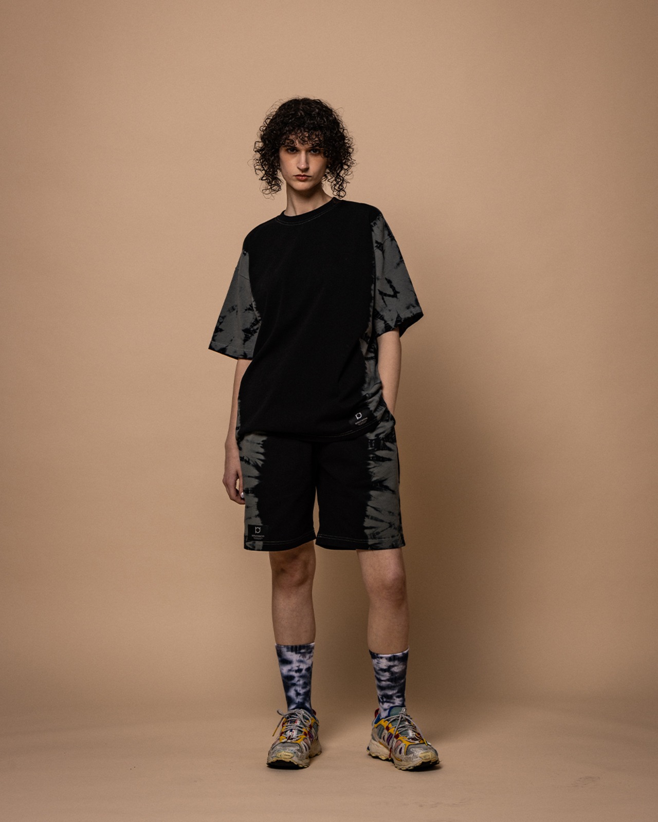 黒染めタイダイ半袖Tシャツ　DAIJYA 大蛇
