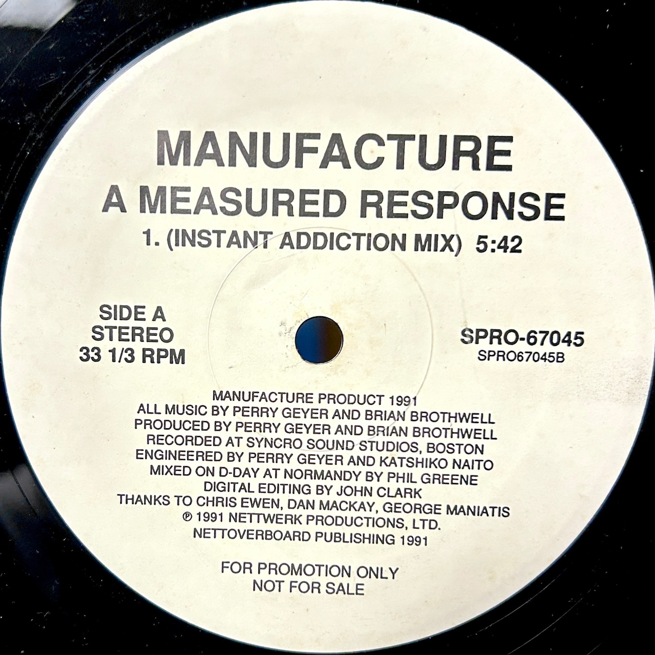 Manufacture – A Measured Response