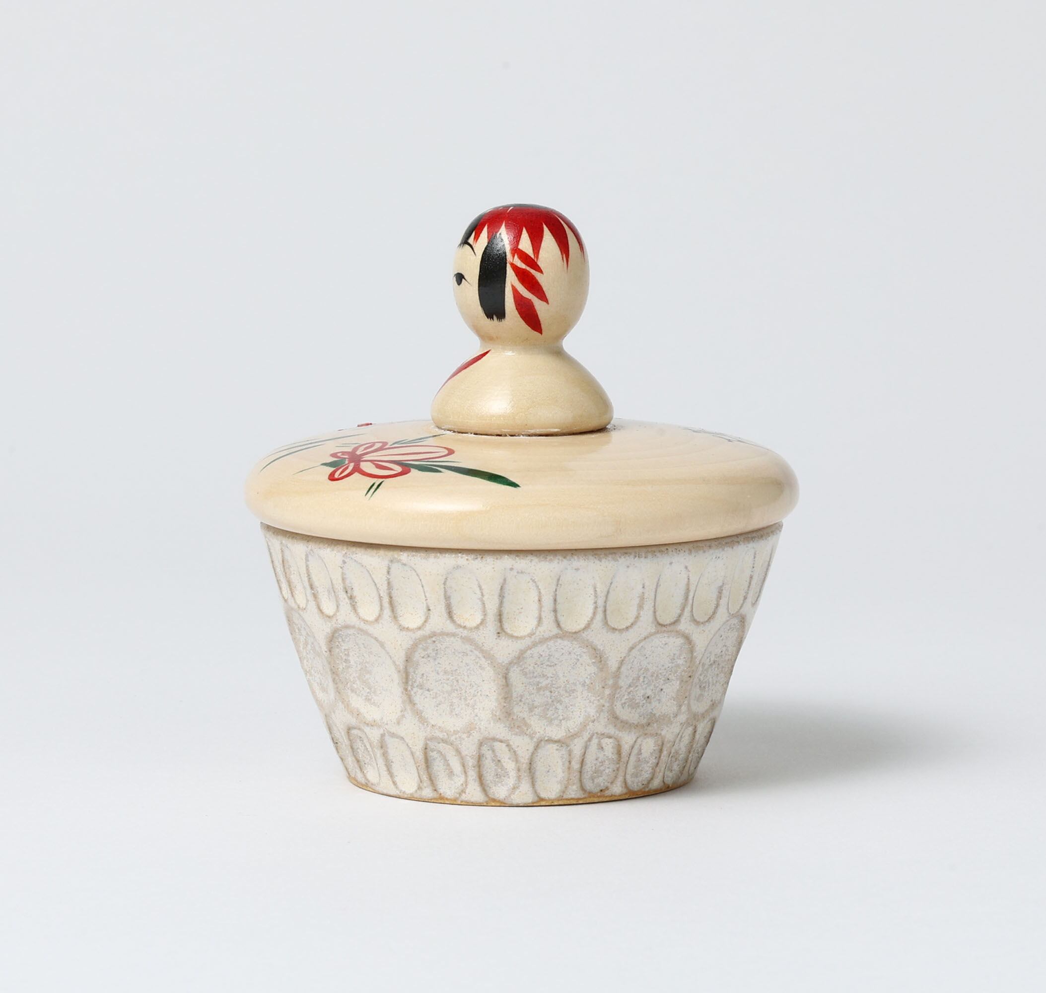 こけし蓋の器 Kokeshi lid with pottery | 加納博工人 Hiroshi KANO