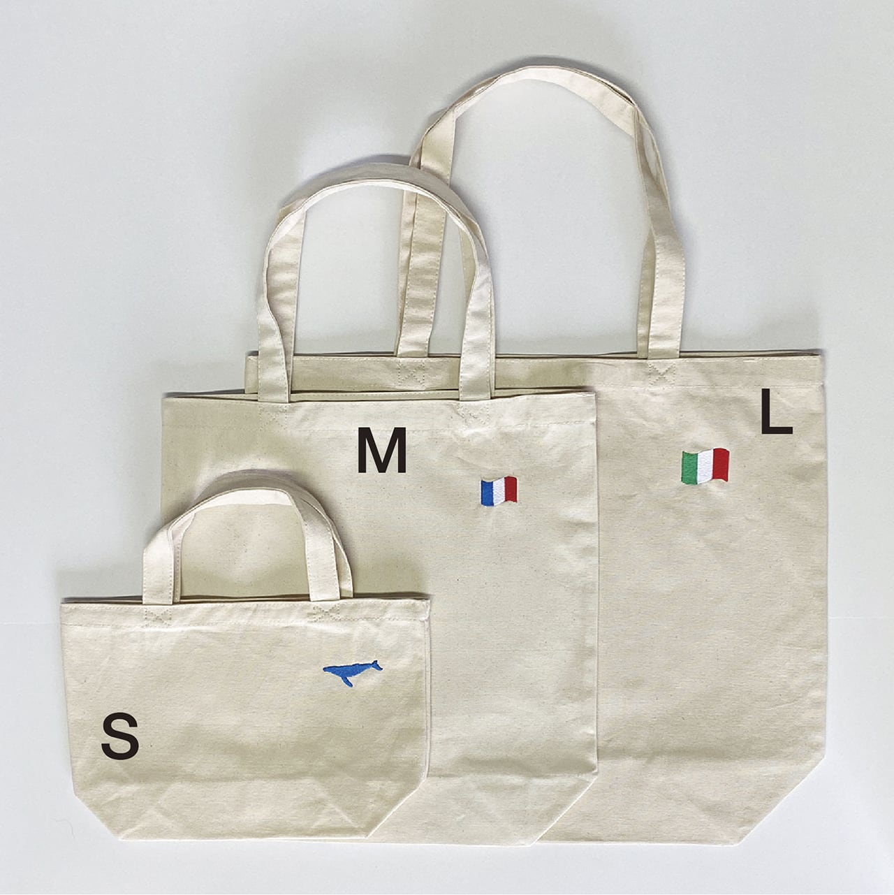 イタリア国旗刺繍トートバッグ（Sサイズ） | funky typo (ファンキー