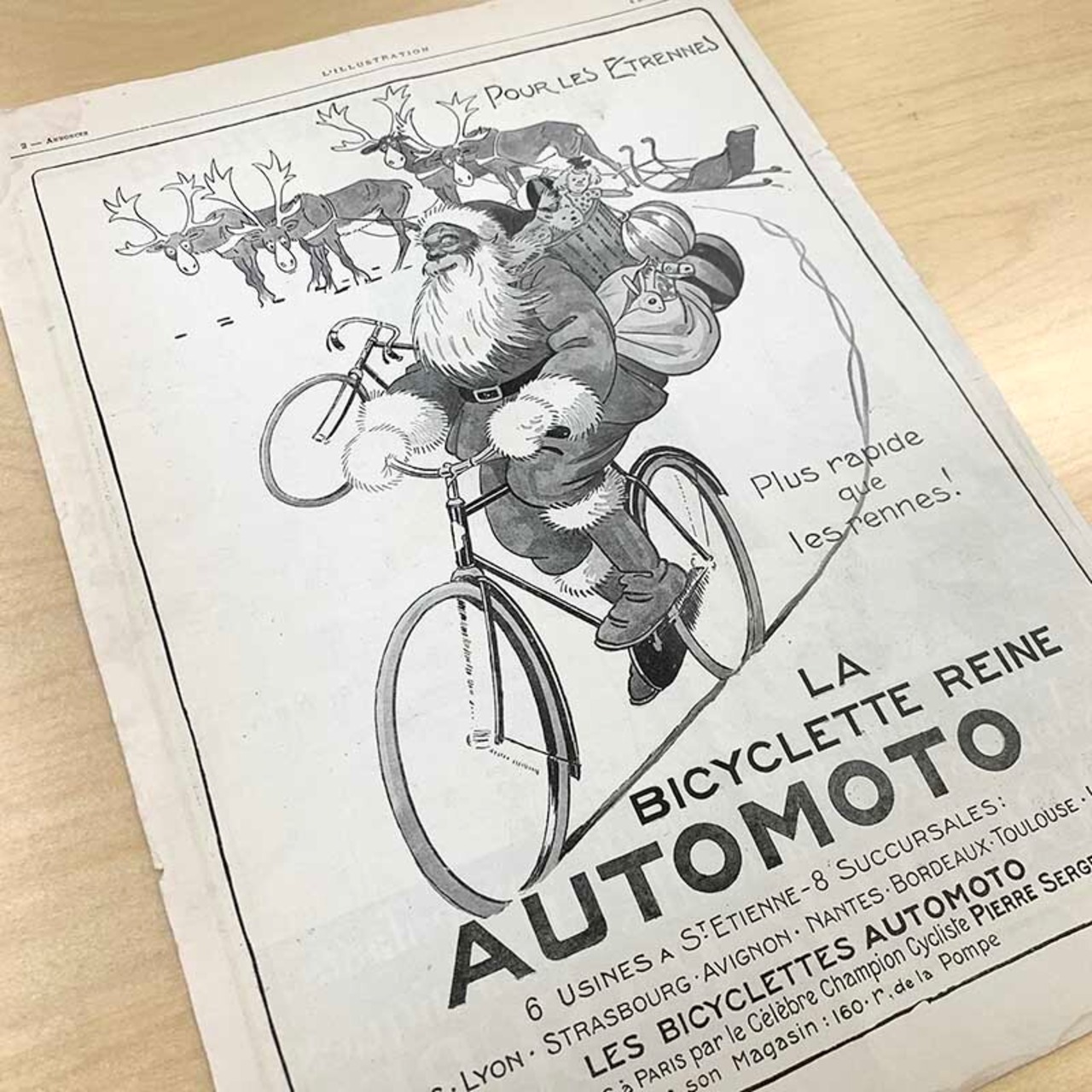 ヴィンテージ雑誌illustration（1920.12）2Pモノクロ 自転車・医療 18PSa20-1