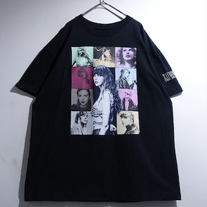 "Taylor Swift" Black Tour Print T-shirt