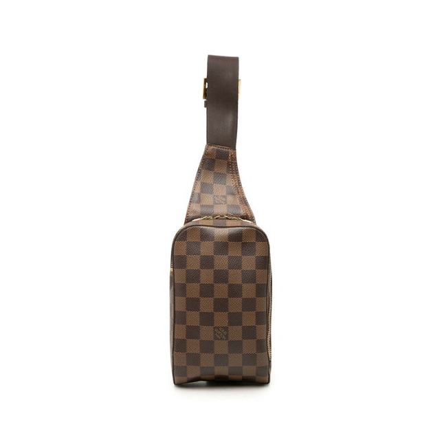 ルイ ヴィトン ダミエ ジェロニモス 旧型 ボディバッグ ウエストバッグ N51994 ブラウン PVC レザー メンズ LOUIS VUITTON 【中古】