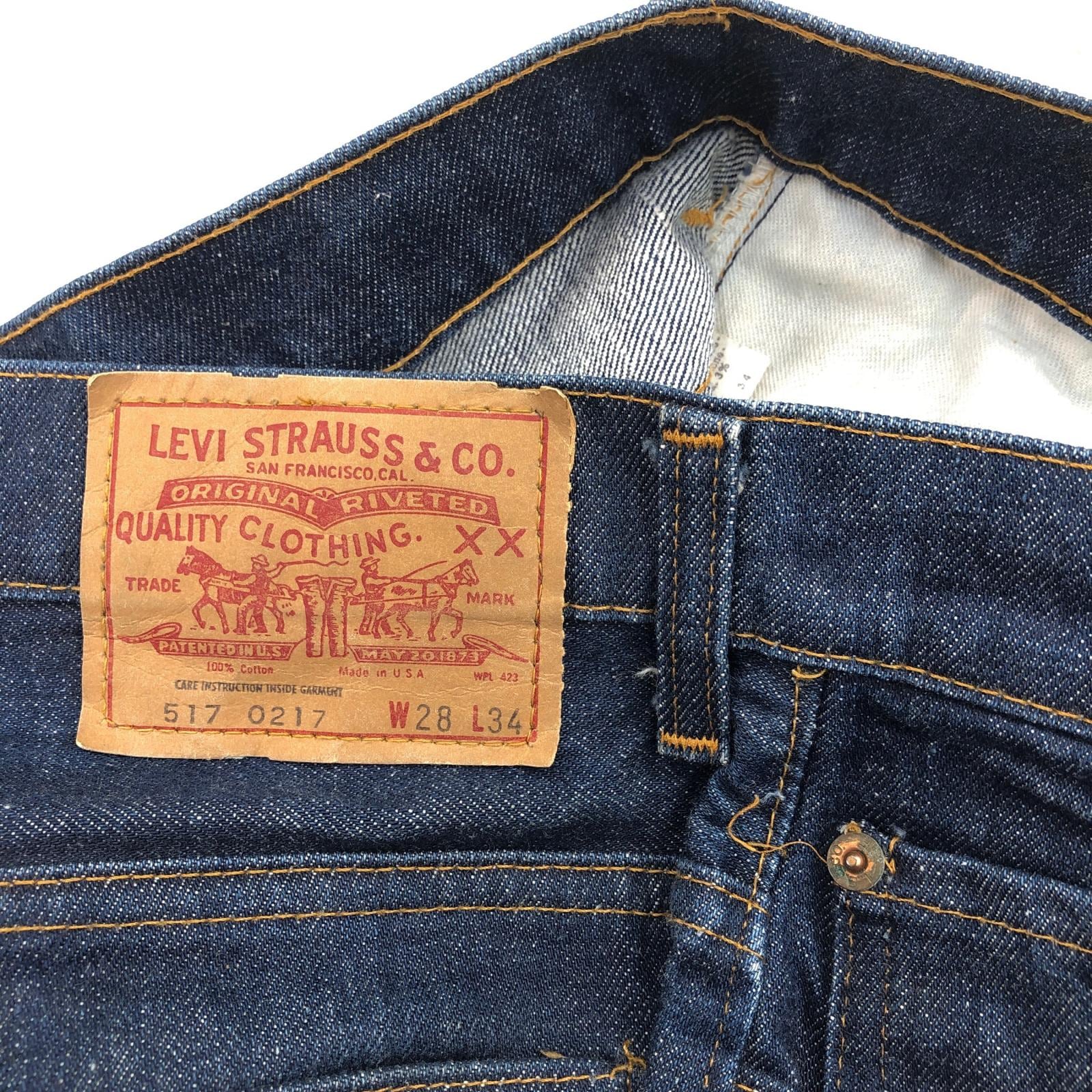 LEVI'S リーバイス 70年代 USA製 66前期 517 20517-0217 濃紺 ポケット