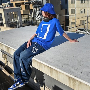 SALE【HIPANDA ハイパンダ】メンズ プリント Tシャツ MEN'S PRINT SHORT SLEEVED T-SHIRT /  BLUE・ ORANGE