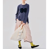 アシメヘムモチーフアップリケTシャツ i0261
