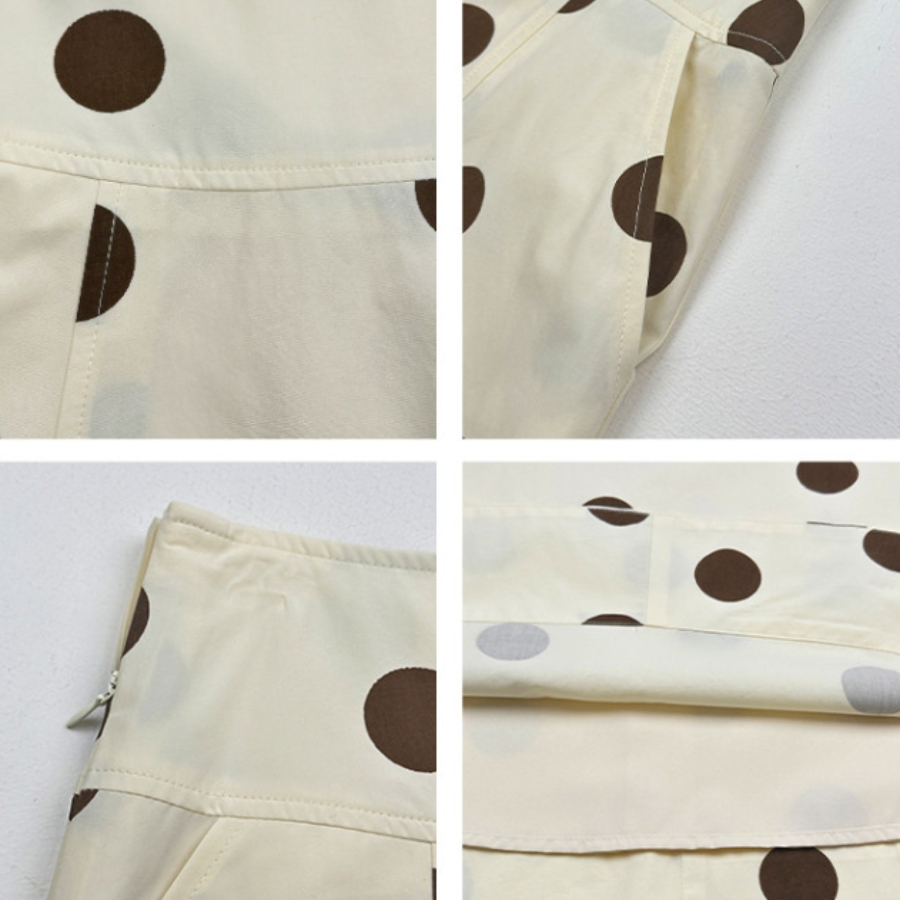 Brun Polka Dot Flare Skirt F0630