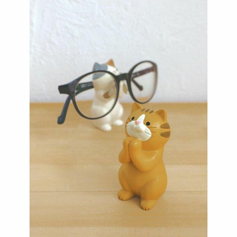 猫メガネホルダー(お卓の猫ちゃんおねがいメガネホルダー)トラ