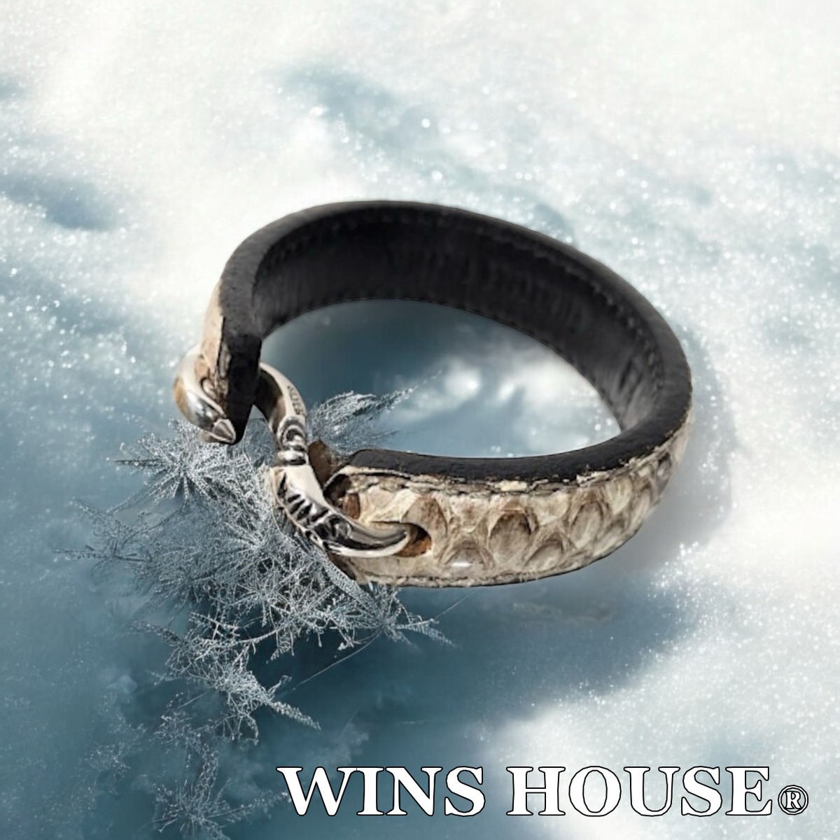 WINS HOUSE®︎ SWAN S TYPE SILVER PYTHON LEATHER BRACELET 【スワン 