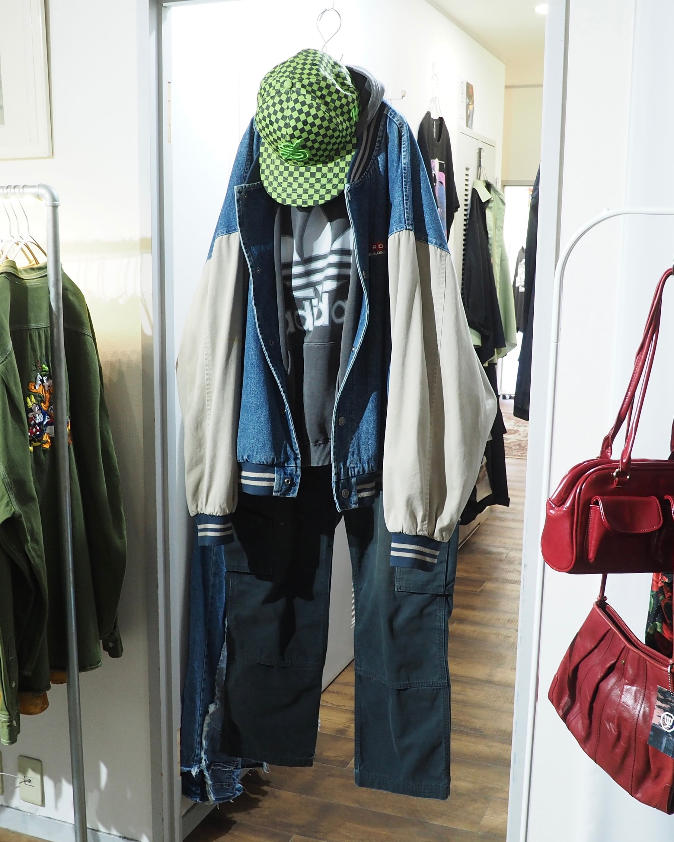 Vivid Light Green Checker board pattern Design Cap