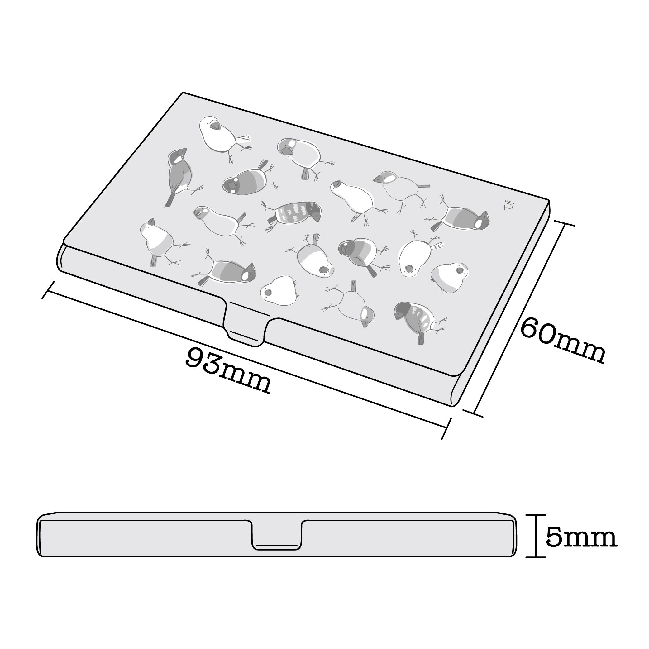ステンレスカードケース　文鳥