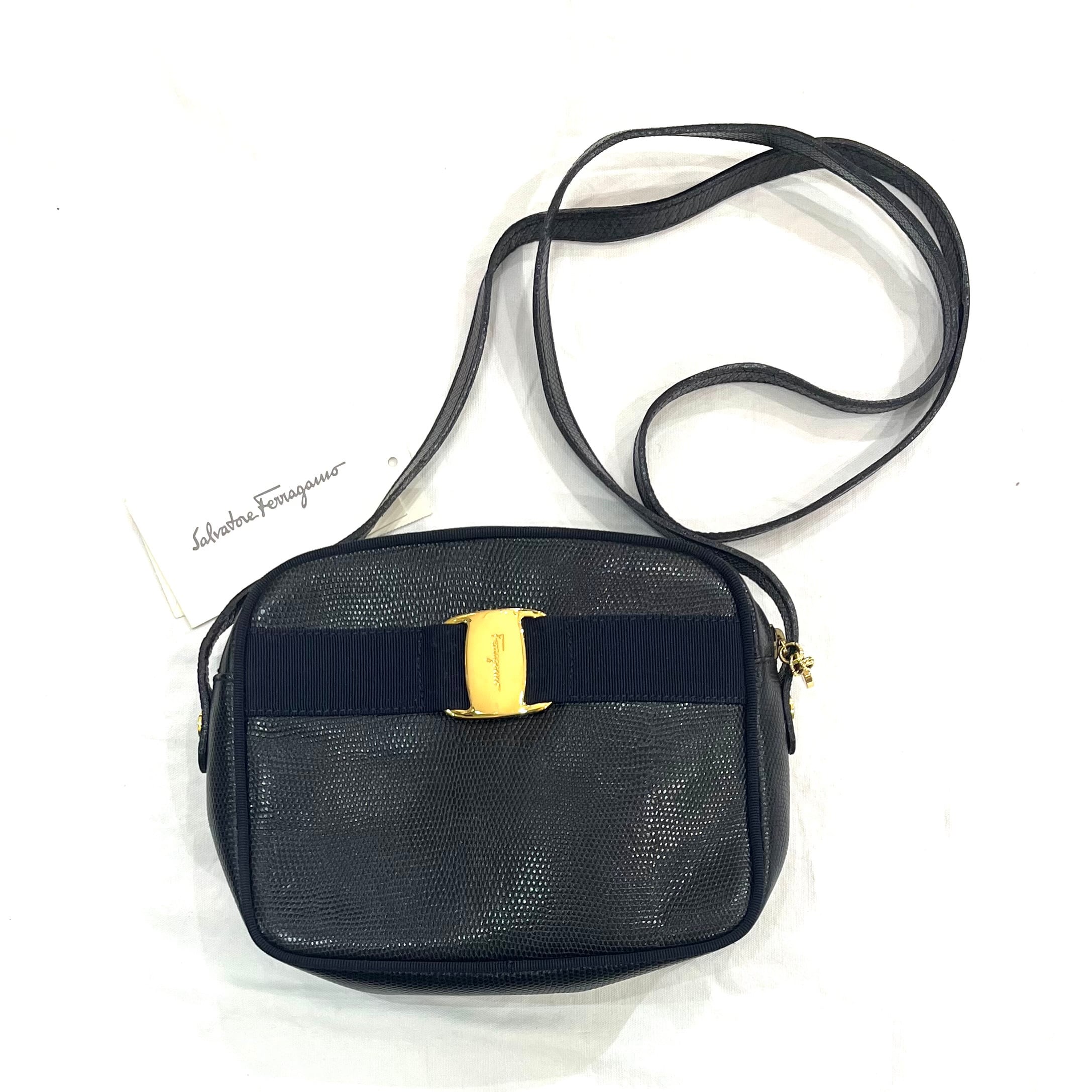 美品 サルヴァトーレ フェラガモ di8j6dY ヴァラリボン レザー バケツ