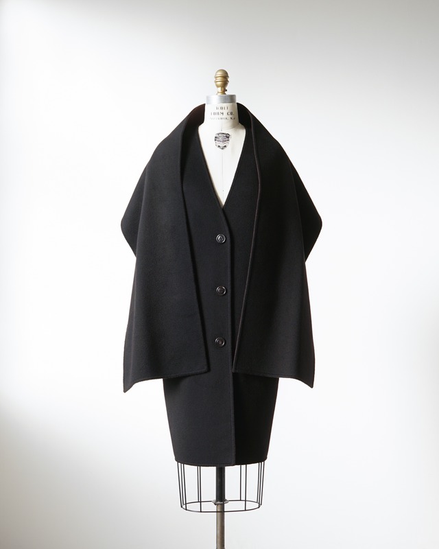 〈Hermès〉Cashmere collarless coat
