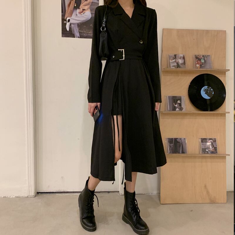 ドレス スプリングスタイルウェストサイドスリットVネックスカート 春物 萌量不足51242924178