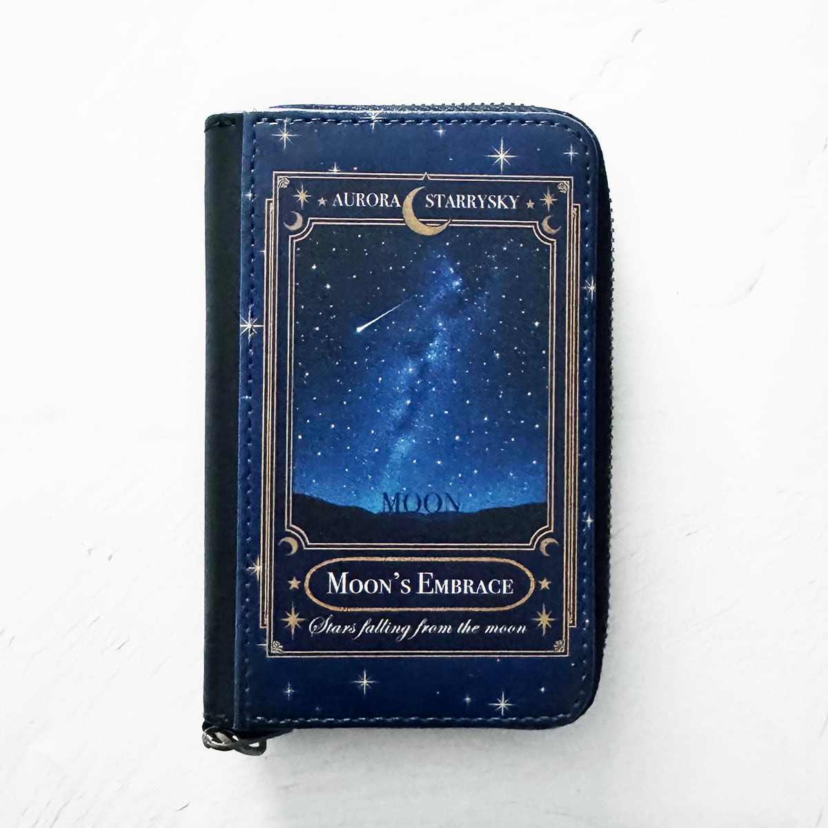 ミニ財布｜星空香水瓶・オーロラ｜リールストラップ付き｜コンパクト