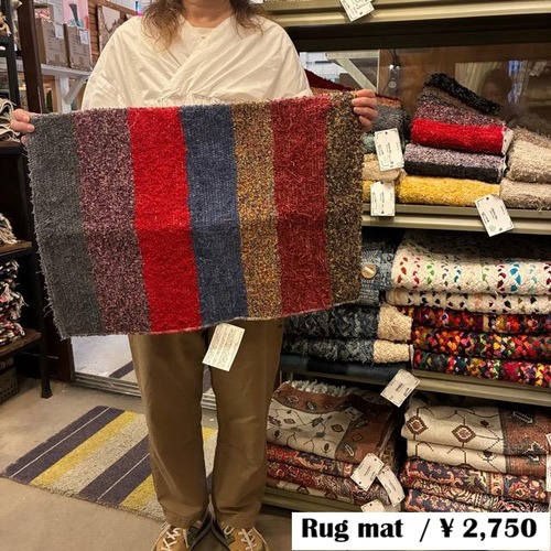 Spain Jalapa rug S 40×60cm 4color　スペイン　ハラパラグマット　S　全4色　ナチュラル　グリーン　ブルー　マルチ　玄関マット　丸洗い　アソート