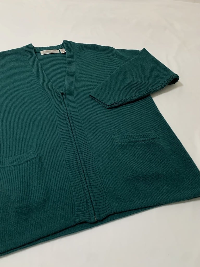 1990's Drop Shoulder Design Zip-Up Cardigan