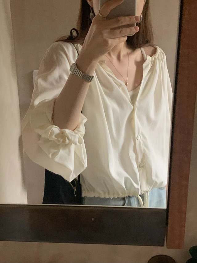 (OUNCE) more string blouse / 2color