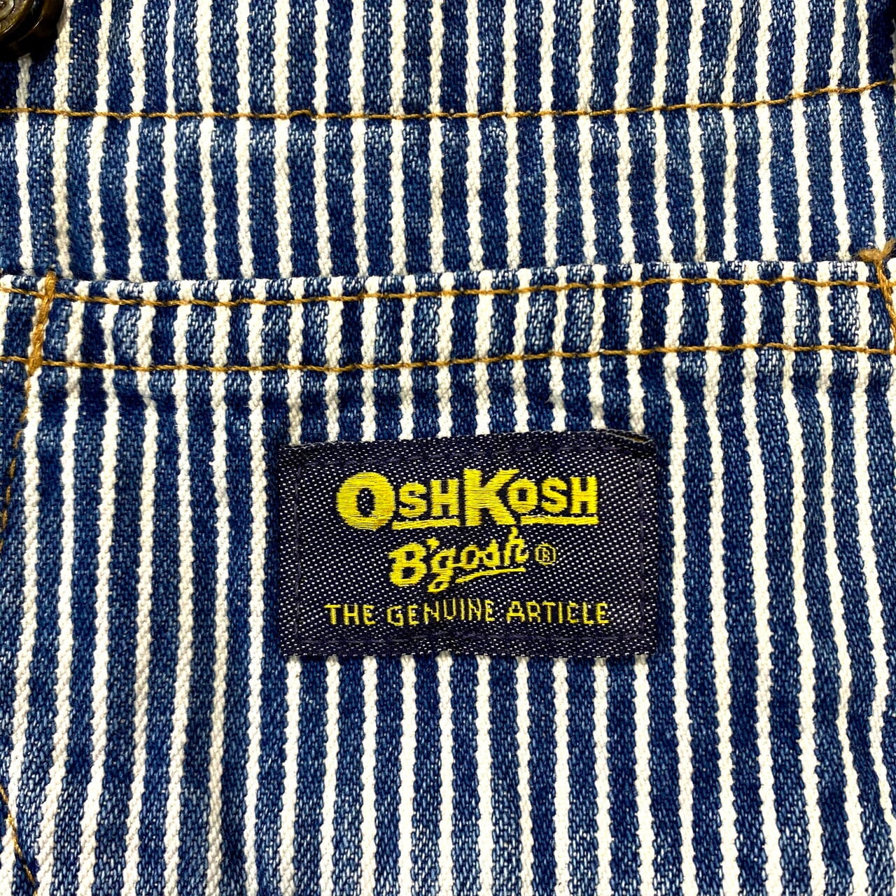 kids】オシュコシュ ヒッコリーストライプ オーバーオール ロンパース