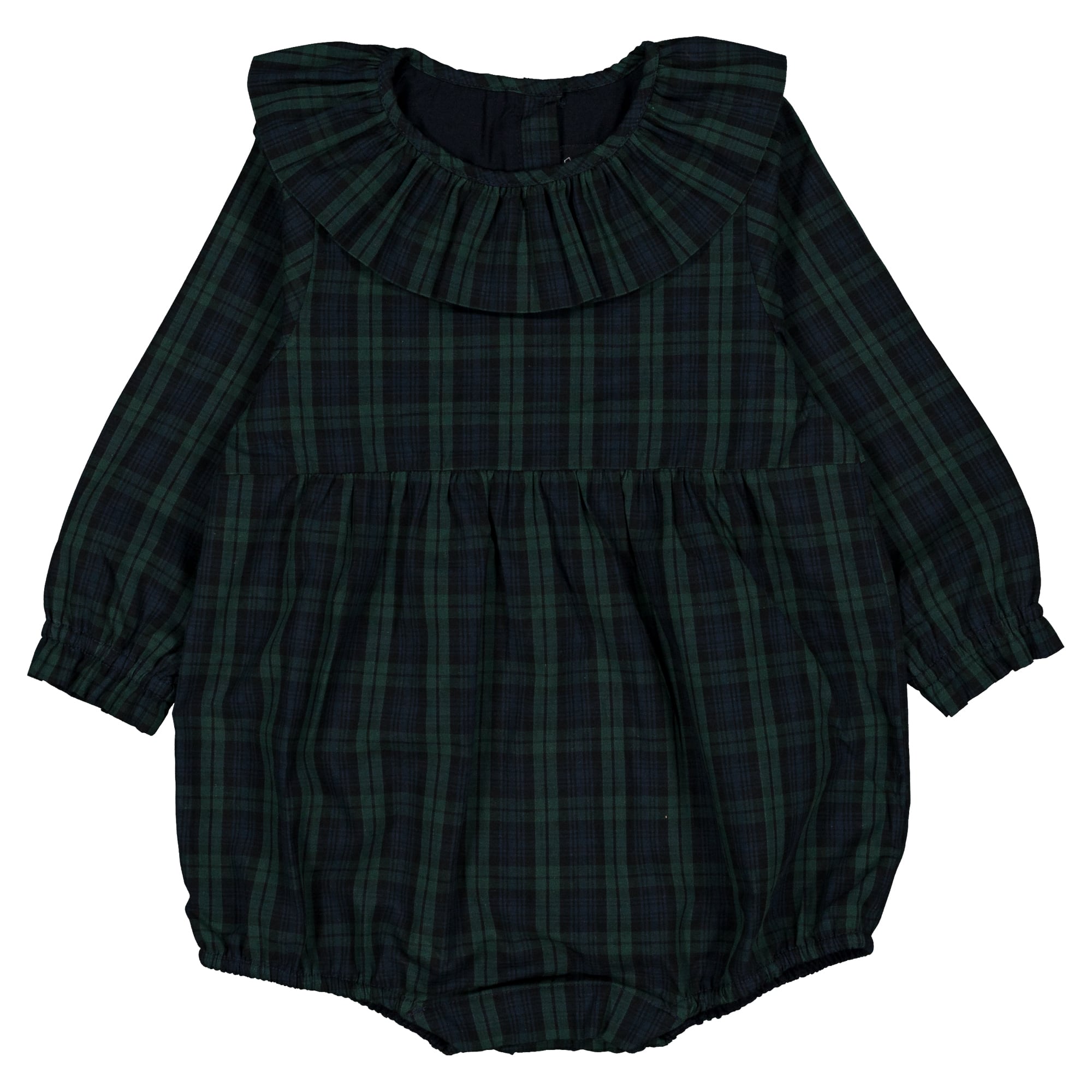 【予約/送料無料】Romper DUPLEIX- tartan green& blue / Maison Marelle