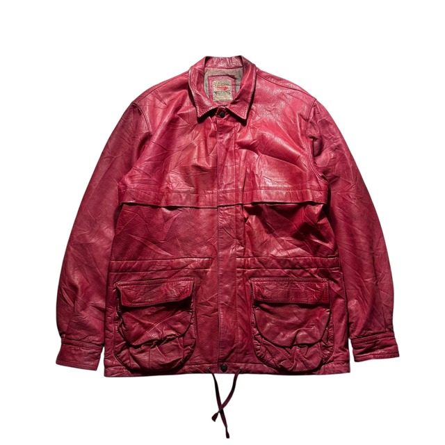 vintage 1980’s MARITHE FRANCOIS GIRBAUD red leather coverall with jacket