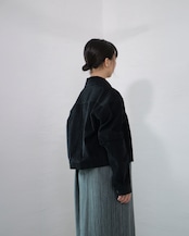 kujaku - J-106 Cropped Corduroy Jacket :Black|広畝コーデュロイ/コットンリネン/硫化染め/クロップド