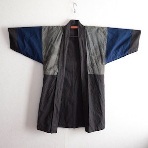 羽織メンズ着物ジャケット袖藍染クレイジーパターン木綿ジャパンヴィンテージ大正昭和 | haori jacket men sleeve indigo kimono crazy pattern japan vintage