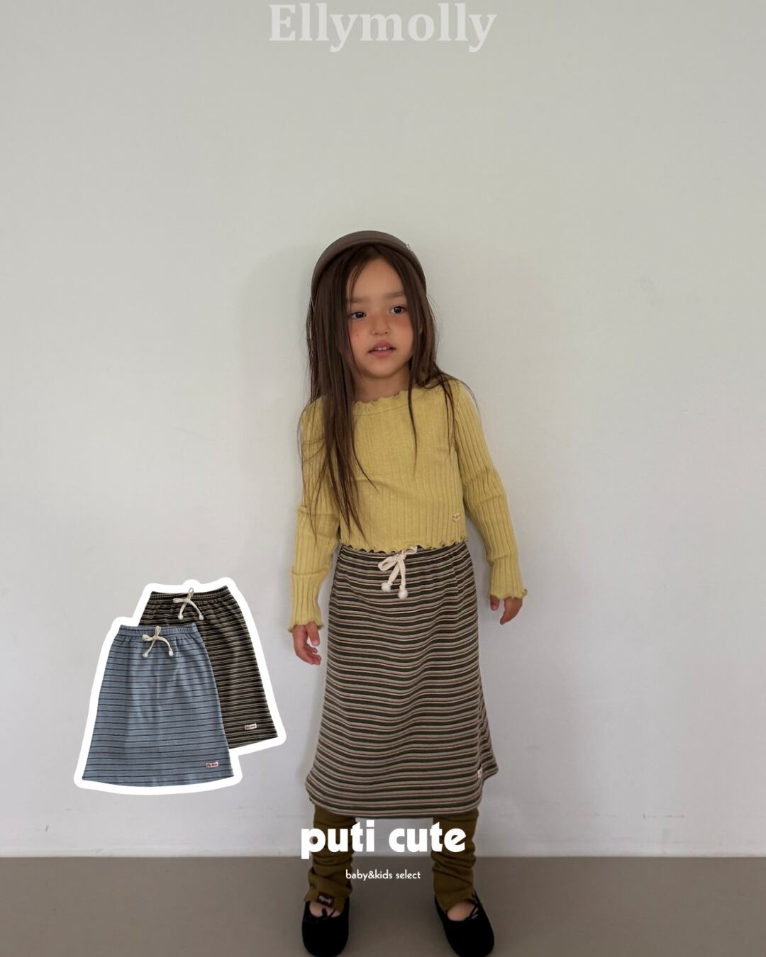 90-140 ꒰ 予約 ꒱ Shadow long skirt / ELLY MOLLY ⸝⋆
