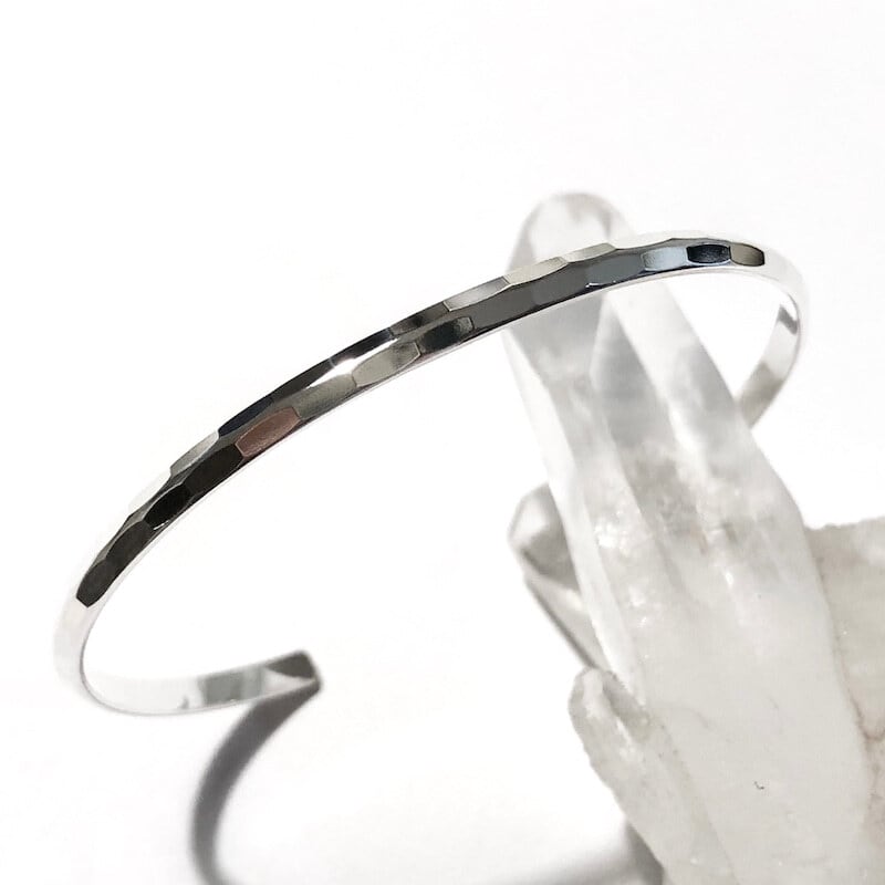 シルバー 雪平 三角バングル L size