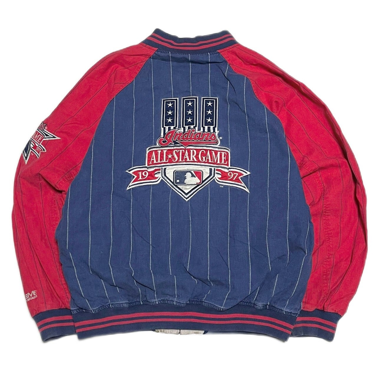 【size XXL】90s MLB MIRAGE indians インディアンス　スタジャン