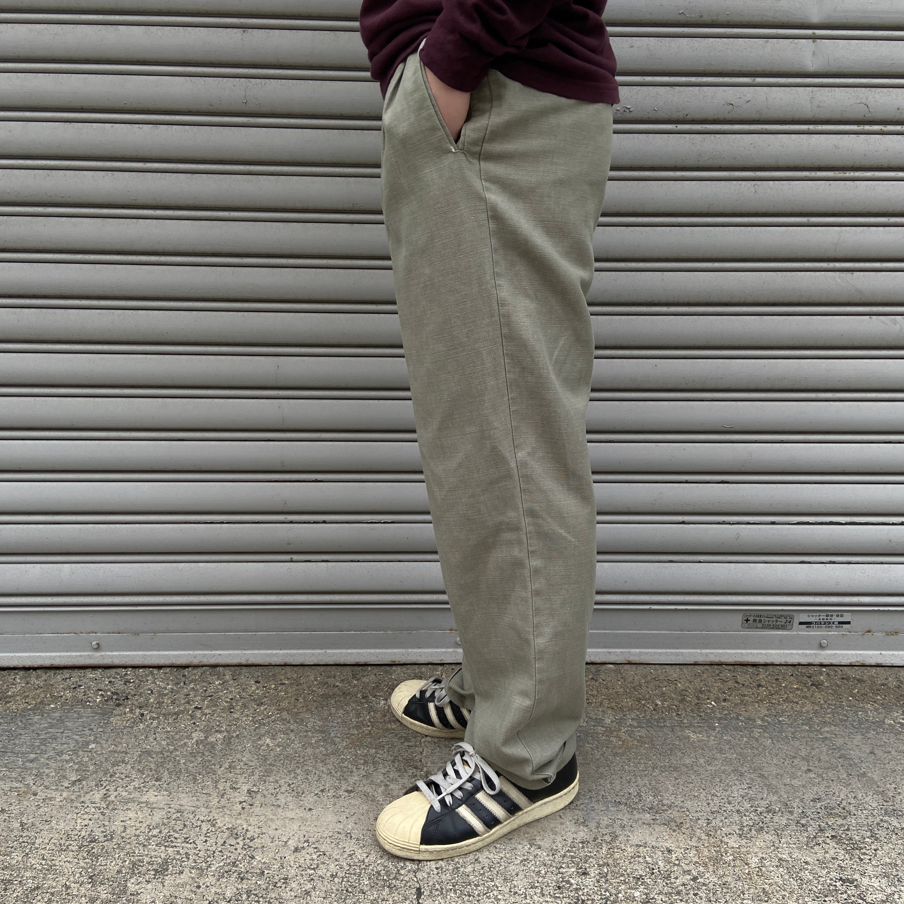 未使用品 Dockers ドッカーズ リネンコットンスラックスパンツ W30L32