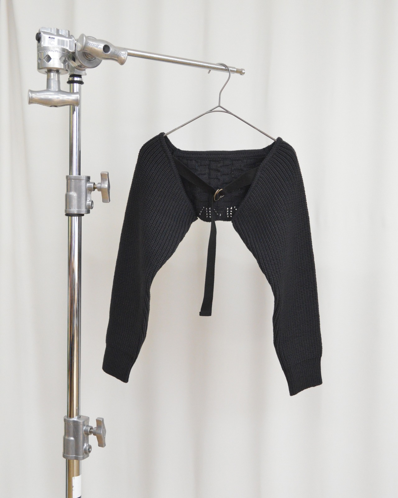 601-NT-104・Wave sleeve crop knit / C/♯charcoal