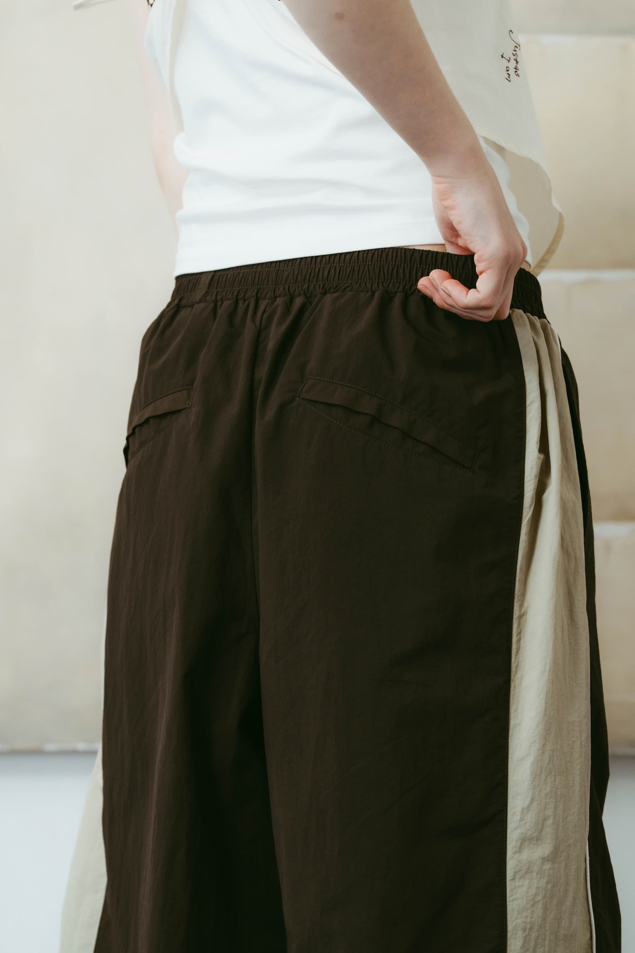 Nylon Easy Pants / BROWN - 3
