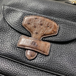 LOEWE ostrich switching 2way leather bag “May”