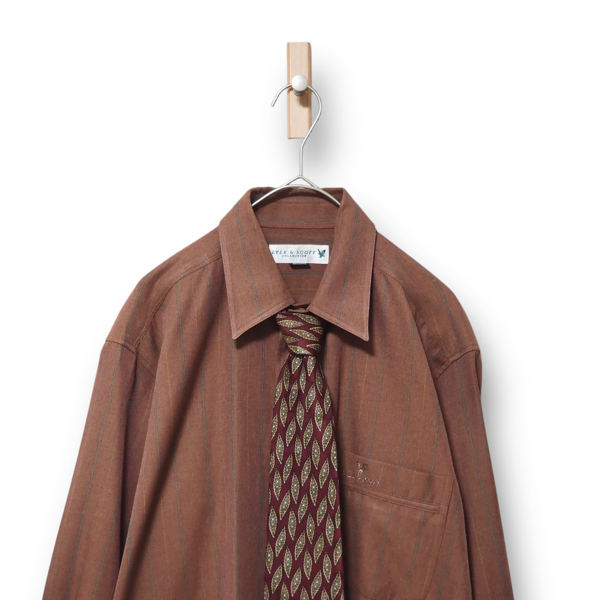 【VINTAGE】長袖デザインシャツ+ネクタイ