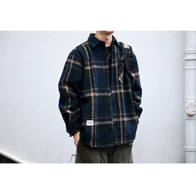 ★PLAID THICKENED WORK SHIRT　　　A0874